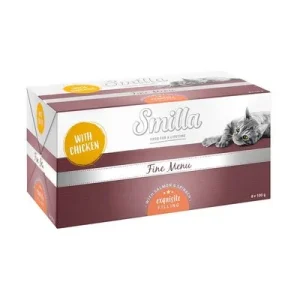 Smilla Fine Menu con delicioso relleno 8 x 100 g Pollo y salmón con espinacas