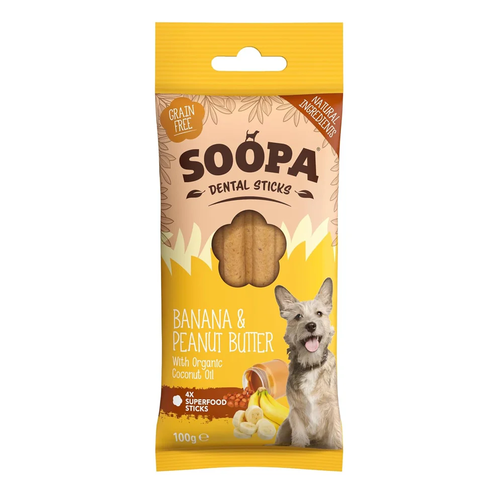 Soopa Plátano y Crema de Cacahuete palitos dentales