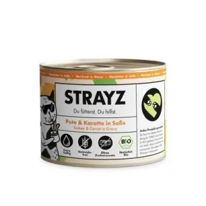 STRAYZ BIO Cat 6 x 200 g Pavo ecológico y zanahoria ecológica en salsa