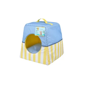 Summer Vibes Cama Cueva Azul y Amarillo para gatos