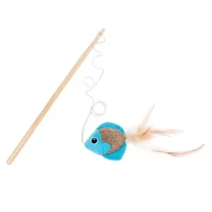 TIAKI Caña con pez y pluma para gatos 1 unidad