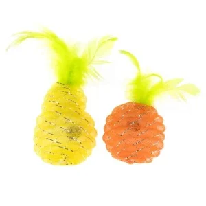 TIAKI Set de pera y naranja juguete para gatos Set de 2