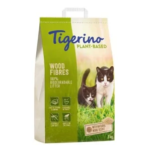 Tigerino Plantbased fibra de madera arena para gatos, madera natural, sin perfume 7 l (3 kg)