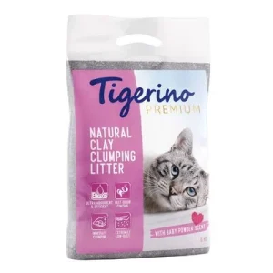 Tigerino Premium arena aglomerante con olor a talco 6 kg - Tamaño de prueba