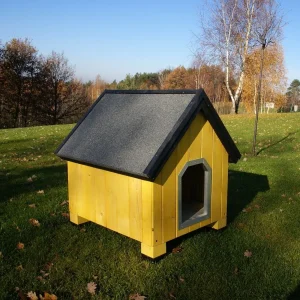 TK-Pet Alpine Caseta de Madera Amarilla para perros