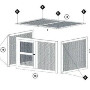 TK-Pet Extensión Modular de la Caseta Rocky para conejos y gallinas