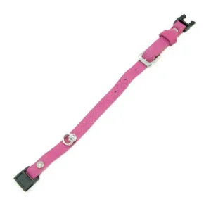 TK-Pet Gante Collar de Cuero Fuscia para gatos