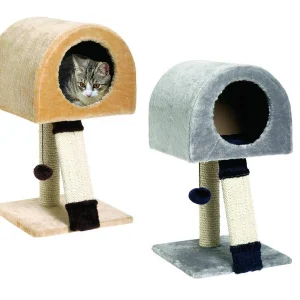 TK-Pet Jazz Rascador con Refugio de Felpa y Sisal para gatos