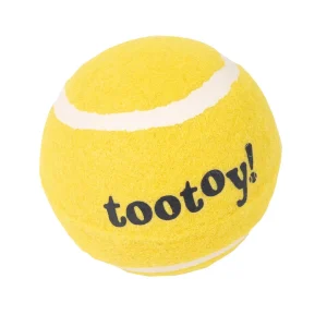 Tootoy! Chase Squeaker Ball Amarilla pelota de tenis para perros
