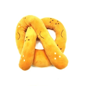 Tootoy! Comfort Baked Pretzel Cuddler peluche con sonido para perros