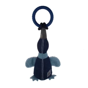 Tootoy! Comfort Denim Duck peluche con sonido y cuerda para perros