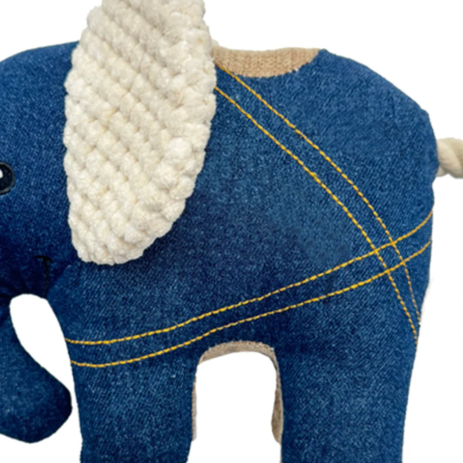 Tootoy! Comfort Denim Elephant peluche con sonido para perros - Image 2