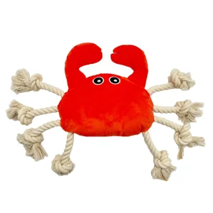 Tootoy! Comfort Fresh Crab peluche con cuerda para perros