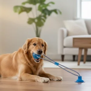 Tootoy! Mordedor de Cuerda con Pelota y Ventosa Azul para perros