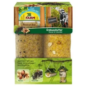 Torre de cacahuetes JR Garden Peanut Bar con recambio 2 recambios (barras de 350 g de nueces y saúco JR Garden)