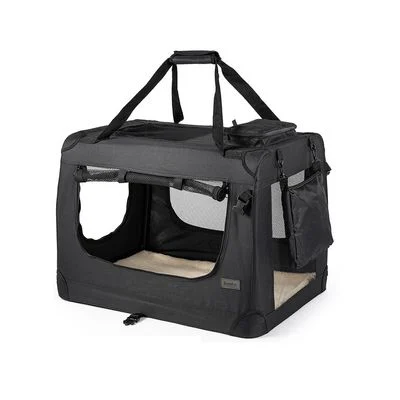 Transportín Lionto de tela, negro 61 x 90 x 65 cm (An x Prof x Al)