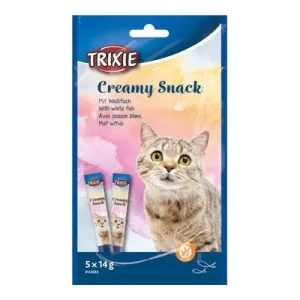 Trixie Creamy Snack con pescado blanco para gatos 5 x 14 g
