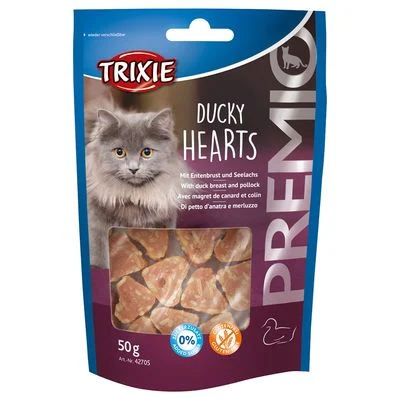 Trixie PREMIO Ducky Hearts snacks para gatos 50 g