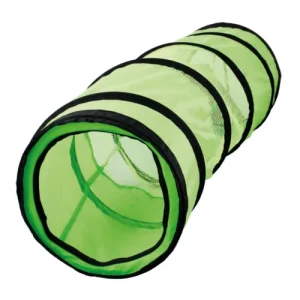 Túnel verde con redecilla para gatos