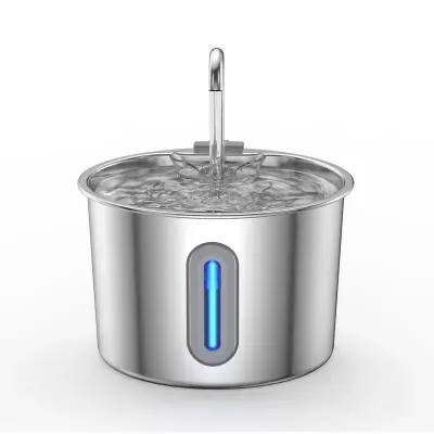 UAMLY Fuente de agua para gatos de acero inoxidable 1 Artículo 2.2L