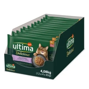 Ultima 48 x 85 g comida húmeda para gatos en oferta: 38 + 10 ¡gratis! Sterilized - Pollo y salmón