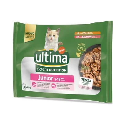 Ultima Cat Expert Nutrition Junior pollo y salmón 4 x 70 g