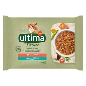 Ultima Cat Nature 12 x 85 g Salmón y bacalao