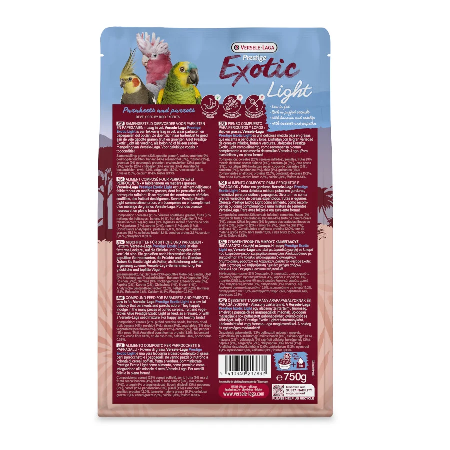 Versele-Laga Prestige Exotic Light semillas para loros - Image 2