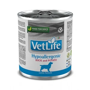 Vetlife wf perro hypoallergenic duck and potato 300 grs