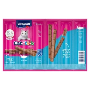 Vitakraft Cat Stick para gatos Classic: salmón (6 x 6 g)