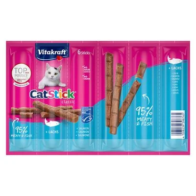 Vitakraft Cat Stick para gatos Classic: salmón (6 x 6 g)
