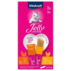 Vitakraft Jelly Lovers pollo y pato snacks para gatos 6 x 15 g