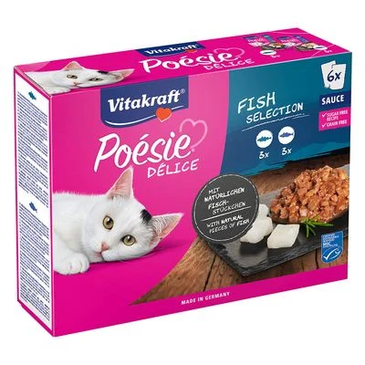 Vitakraft Poésie DéliSauce 6 x 85 g en bolsitas - Pack mixto Pack mixto de pescado