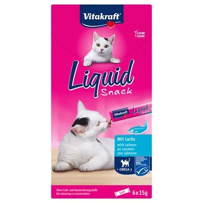 Vitakraft snack líquido con salmón y omega-3 para gatos 6 x 15 g
