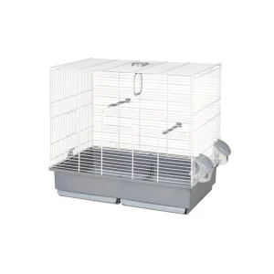 Voltregà 614 Jaula gris con puerta frontal y lateral para pájaros