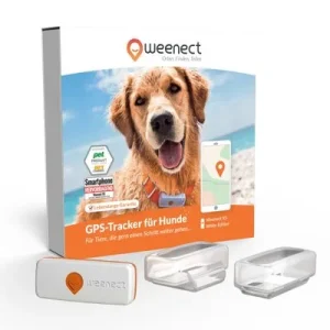 Weenect Rastreador GPS para mascotas XS para perros - sin collar blanco, incluye funda universal de silicona