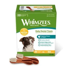 Whimzees by Wellness Monthly Toothbrush Box Tamaño M: para perros medianos (900 g, 30 unidades)