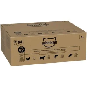 Whiskas 1+ Adult bolsitas 84 x 85 g Menú variado en gelatina