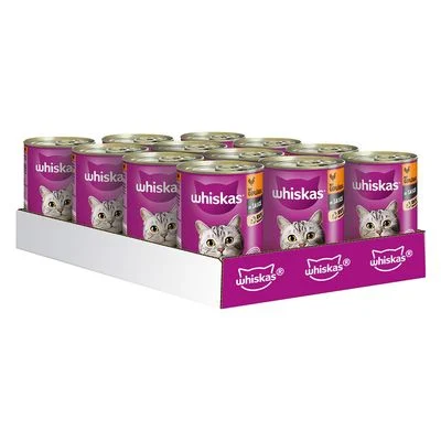 Whiskas 1+ años en latas 24 x 400 g - Pack Ahorro Ave en salsa