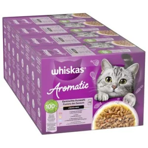 Whiskas 1+ Aromatic Selection 48 x 85 g Mix en salsa