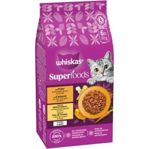 Whiskas 1+ Superfoods Selección Mixta en gelatina 6 x 50 g Pato e hígado de pollo