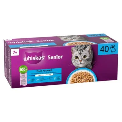 Whiskas 7+ Senior en bolsitas 40 x 85 g Pescado en gelatina (4 variedades)