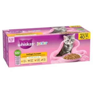 Whiskas Junior en bolsitas 40 x 85 g Aves en gelatina (4 variedades)