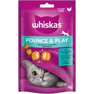 Whiskas Pounce & Play snacks para gatos Pollo (45 g)