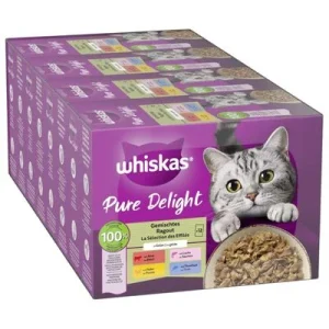 Whiskas Pure Delight 48 x 85 g Pack Mixto en bolsitas Ragout mixto en gelatina