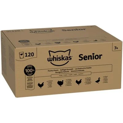 Whiskas Senior bolsitas 120 x 85 g Selección de aves de corral en gelatina