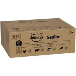 Whiskas Senior sobres frescos 84 x 85 g - Pack jumbo Selección variada en gelatina 7+