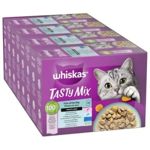 Whiskas Tasty Mix 48 x 85 g en bolsitas - Pack mixto Pescado del día en salsa