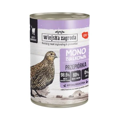 Wiejska Zagroda Cat Monoprotein 12 x 400 g Codorniz