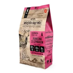Wiejska Zagroda Puppy Cordero con espinacas 9 kg